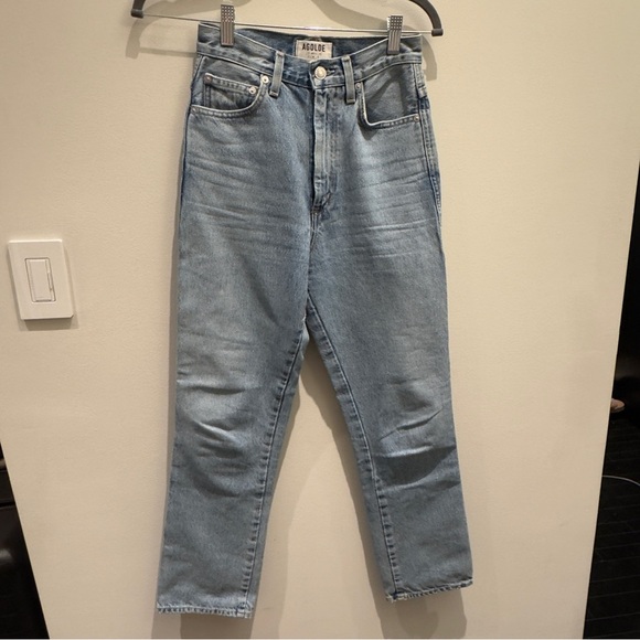 Agolde Pinch Waste Blue Straight Jeans Vintage-Inspired High-Rise Size 23 - Picture 2 of 11